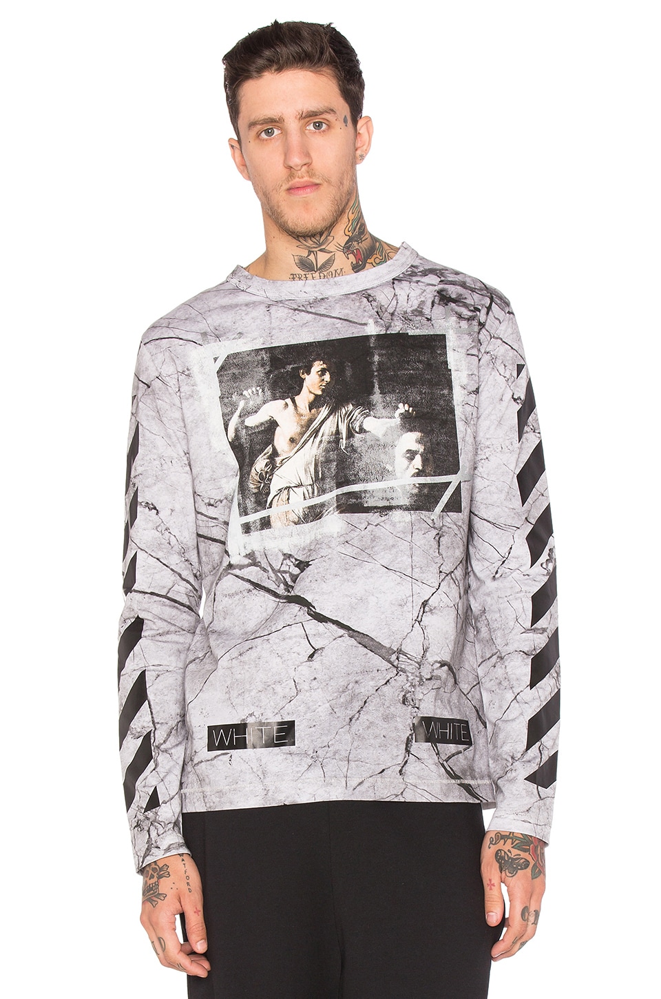 regulere suppe skøn OFF-WHITE Grey Marble L/S Tee in All Over Multico | REVOLVE