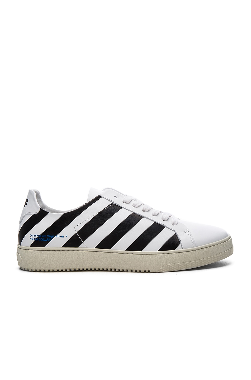 OFF-WHITE Diagonal Stripe Sneakers in White & Black | REVOLVE