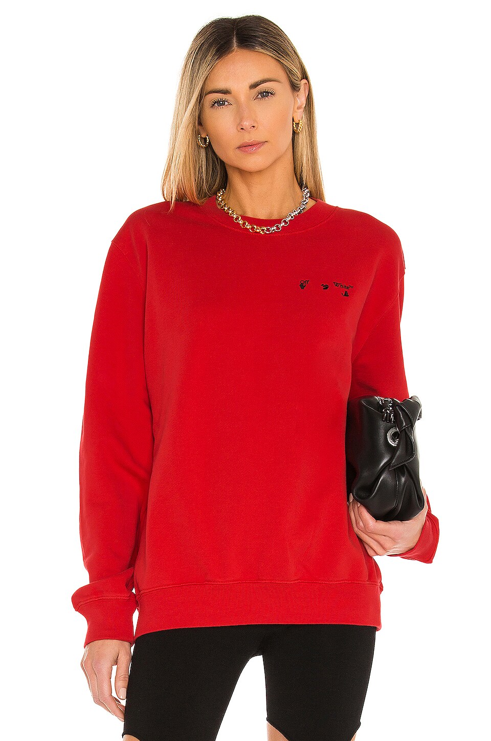 red off white crewneck