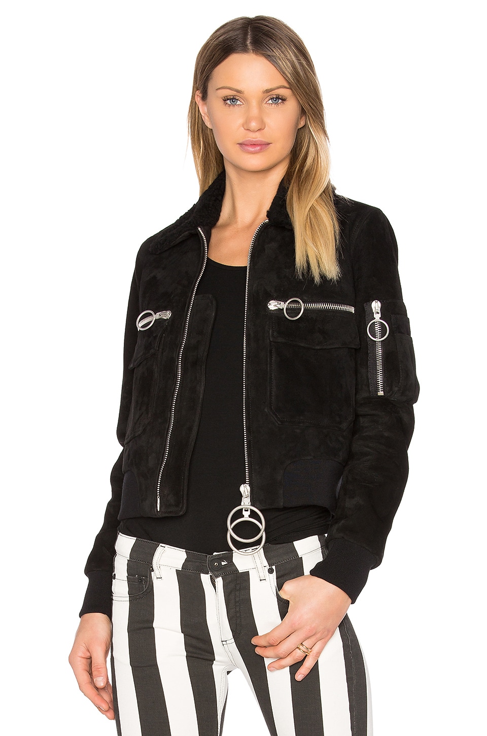 off white leather jacket womens