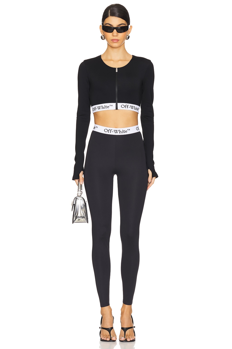 Logoband Zipped Crop Top