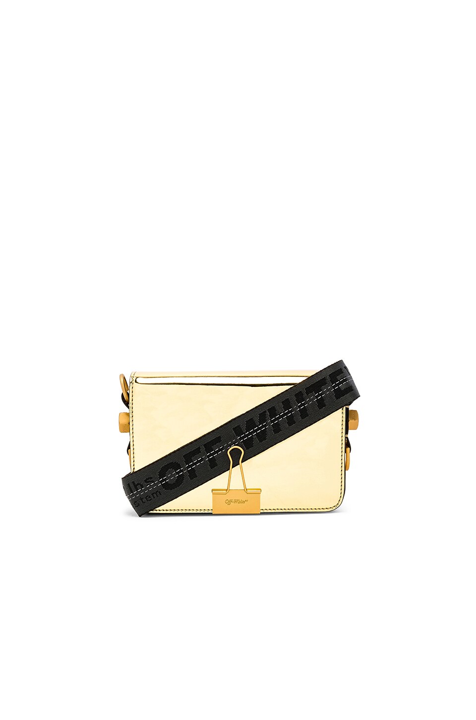 OFF-WHITE Mirror Mini Flap Bag in Gold | REVOLVE