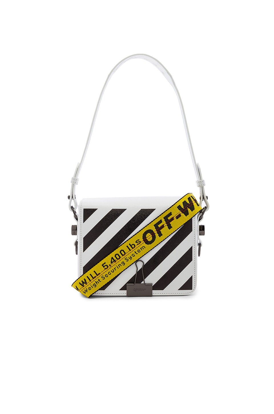 off white diagonal flap bag