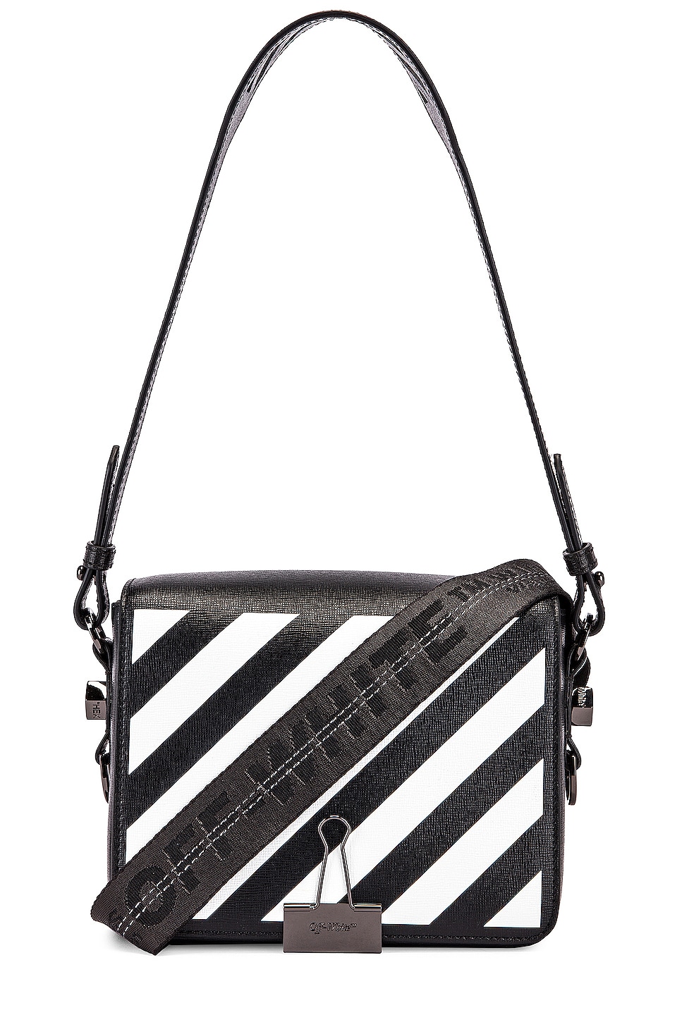 off white diagonal flap bag