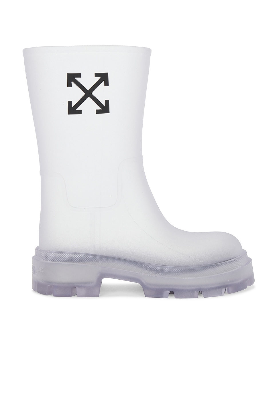 OFF-WHITE Reboot Arrow Boot in Transparent & Black | REVOLVE