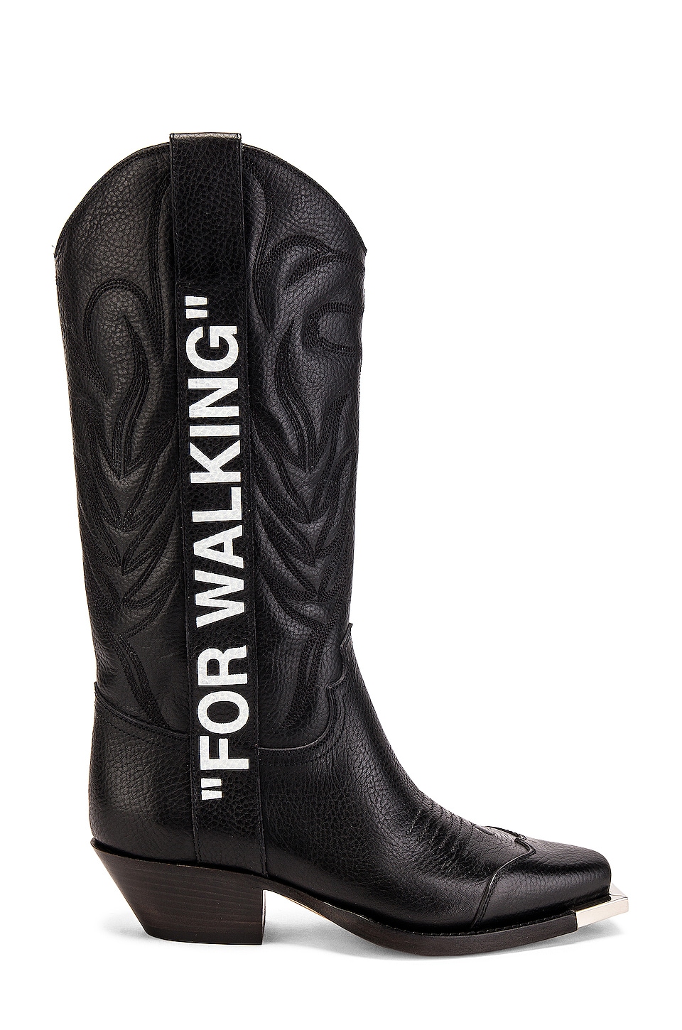 black and gray cowboy boots