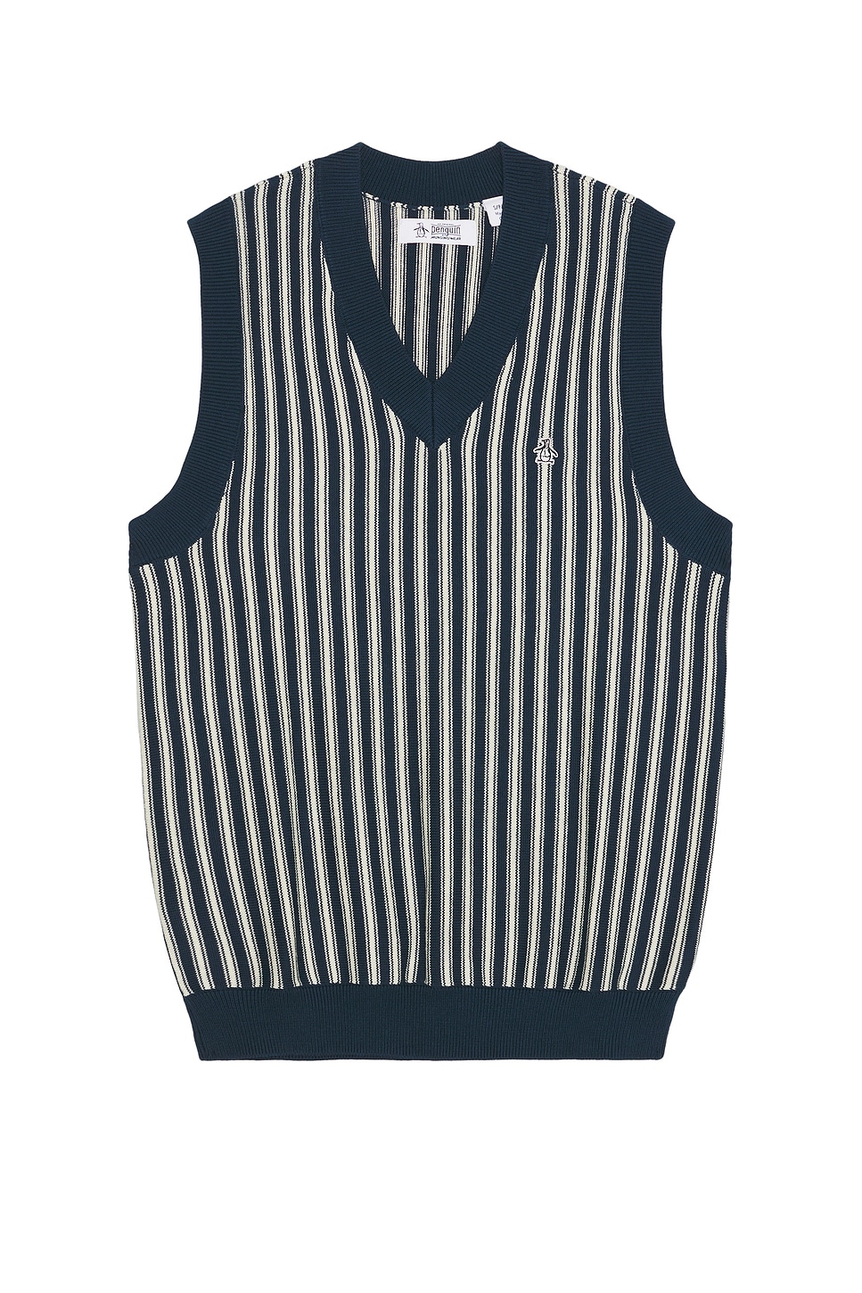 Vertical Stripe Sweater Vest - Thumbnail 1