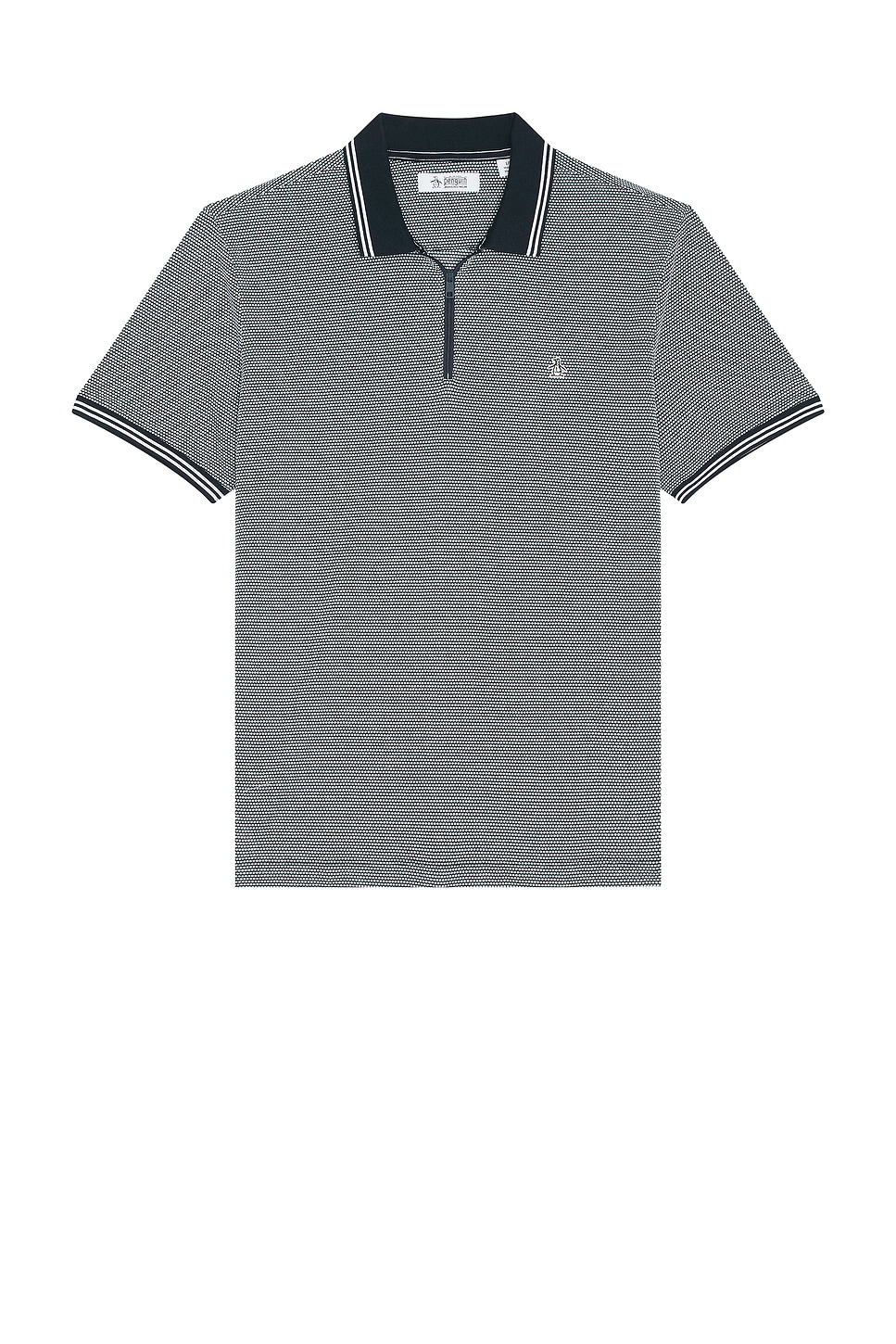 Jacquard 1/4 Zip Tipped Polo - Thumbnail 1