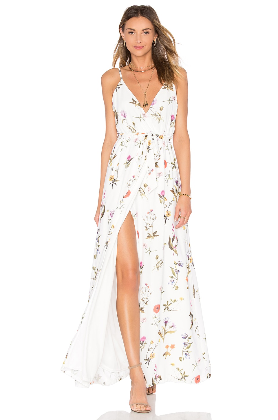 OH MY LOVE Wrap Maxi Dress in Summer Botanical | REVOLVE