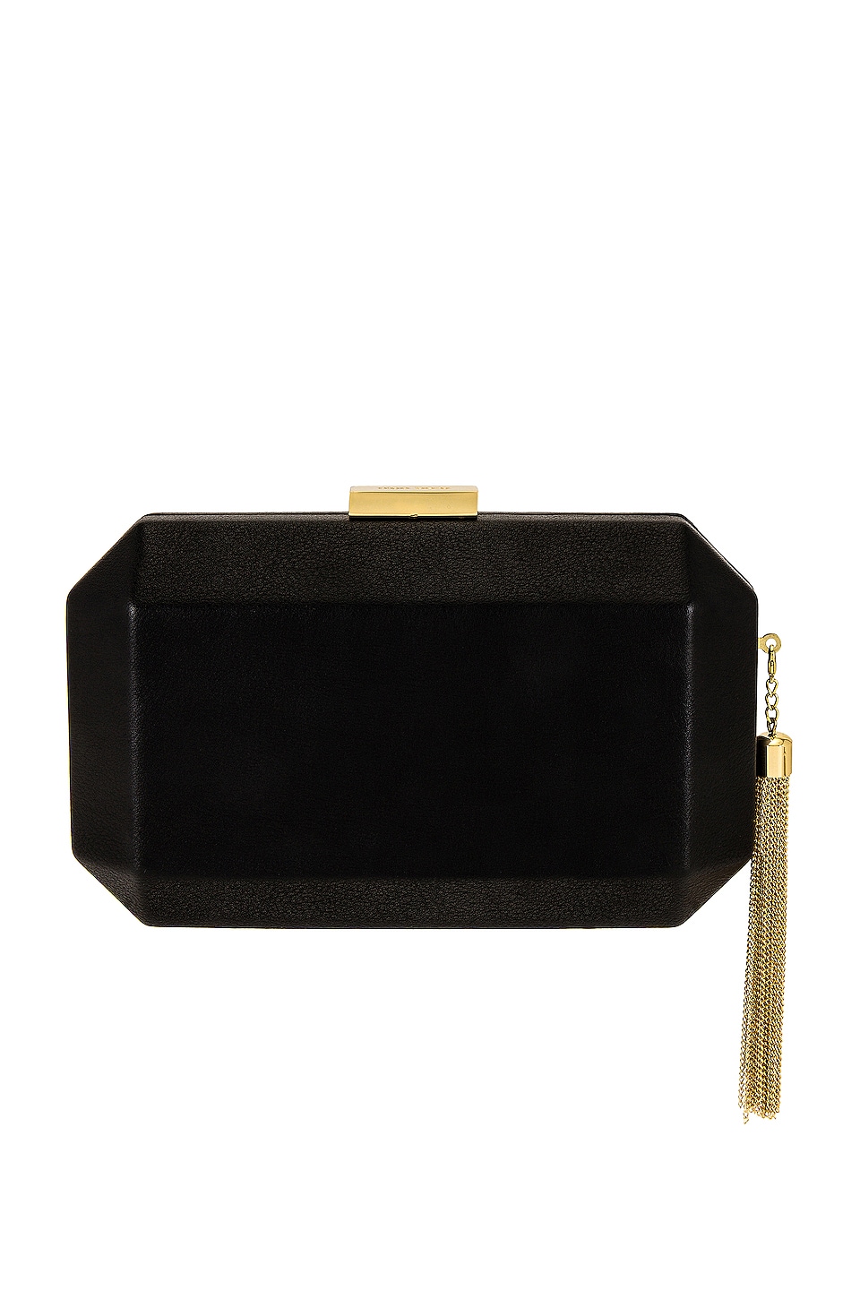 Image 1 of Lia Facetted Clutch With Tassel in Black