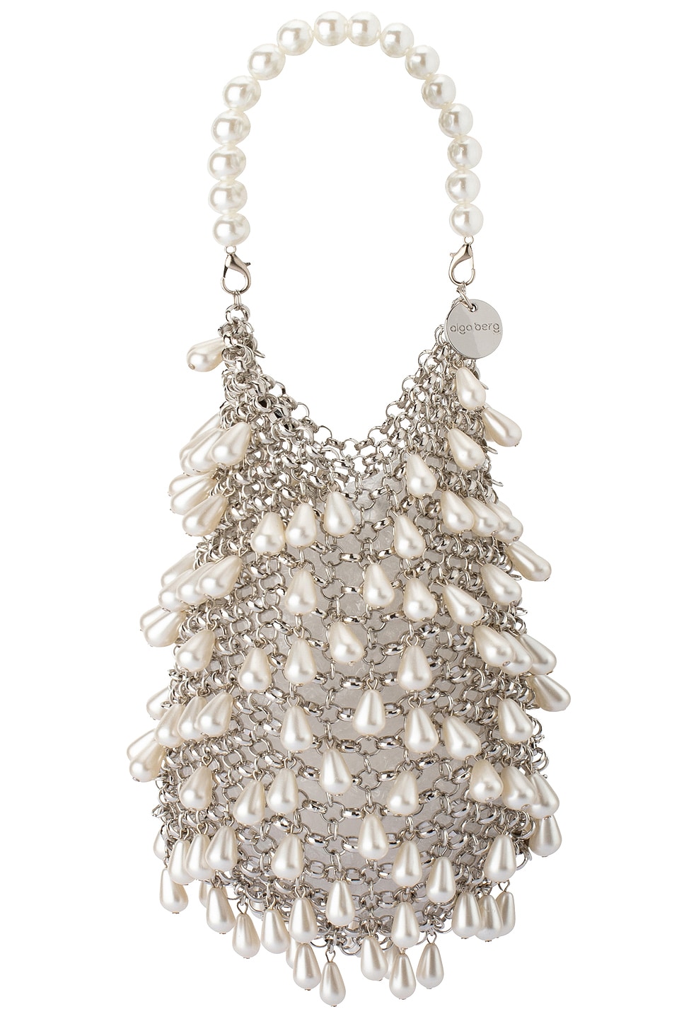 olga berg Jaden Pearl Chainmail Bag