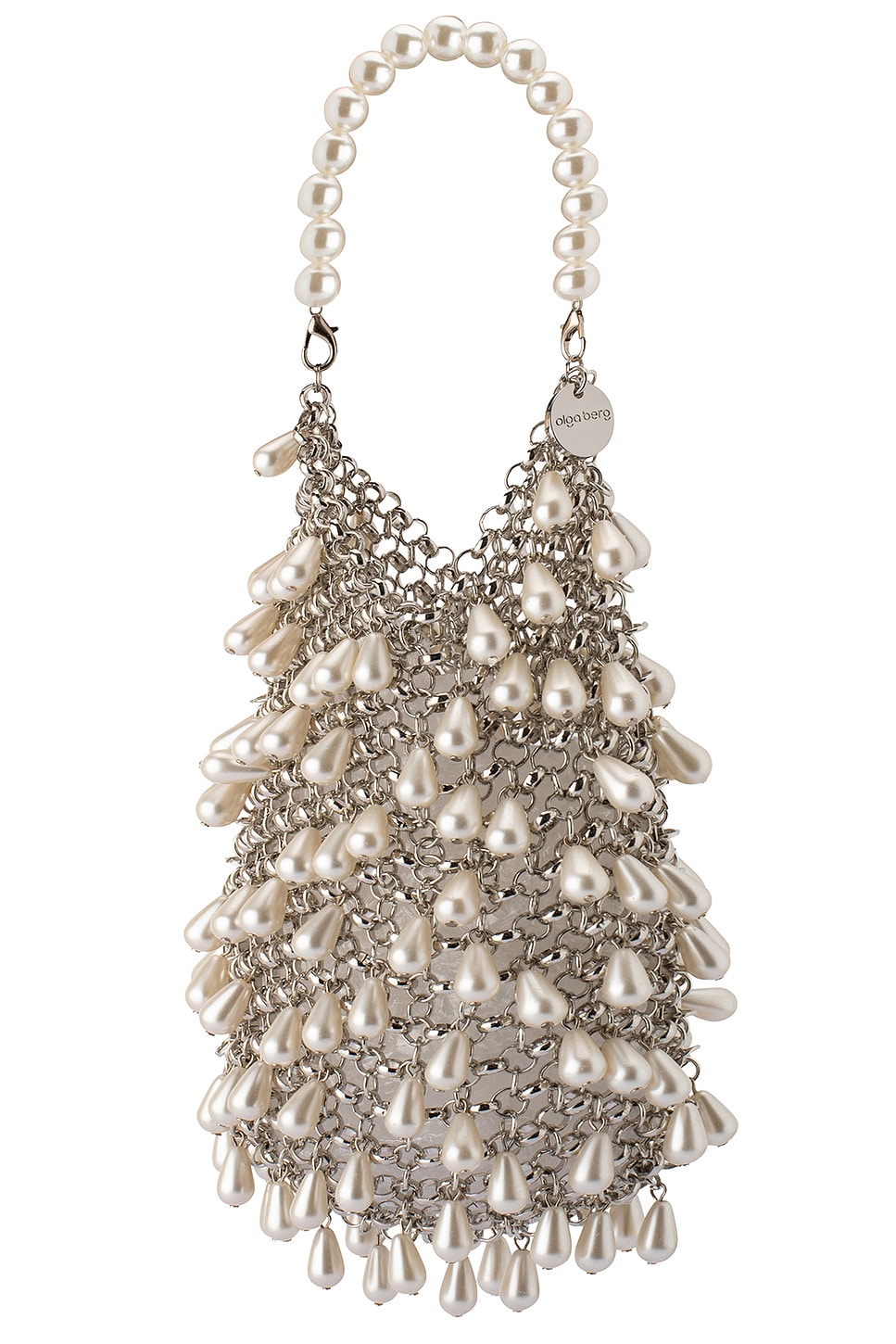 olga berg Jaden Pearl Chainmail Bag