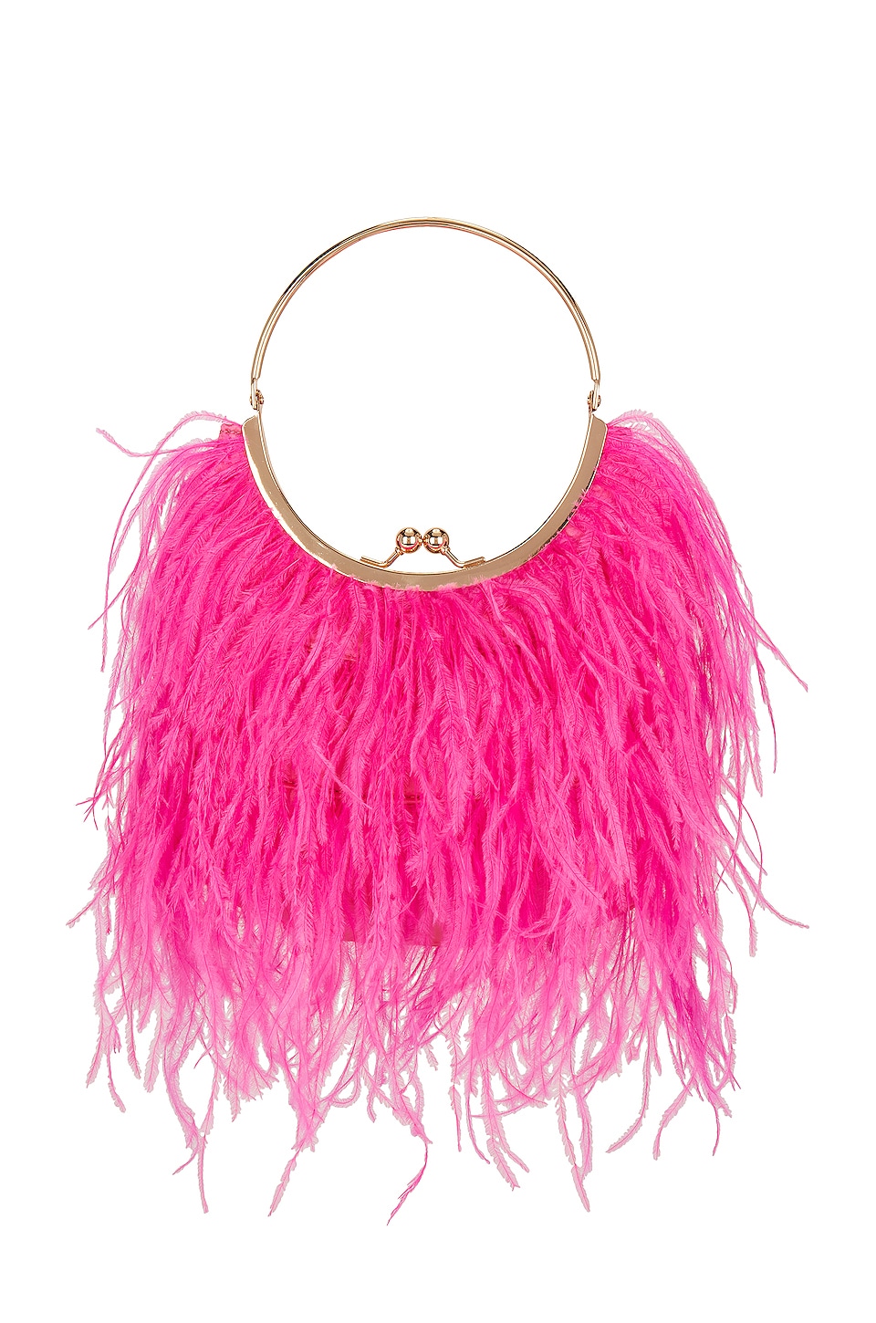 Image 1 of Penny Feathered Frame Bag in Fuchsia