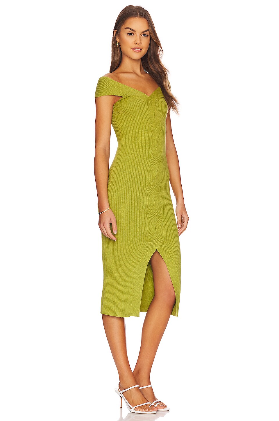 One Grey Day Isla Sleeveless Midi Dress in Vegetal