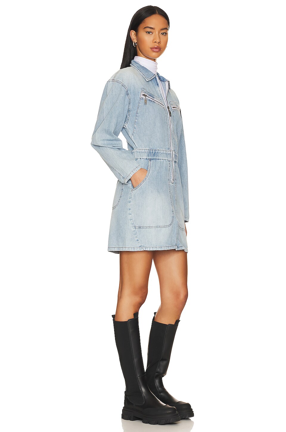 One Teaspoon Chambray Olivia Dress in Ocean