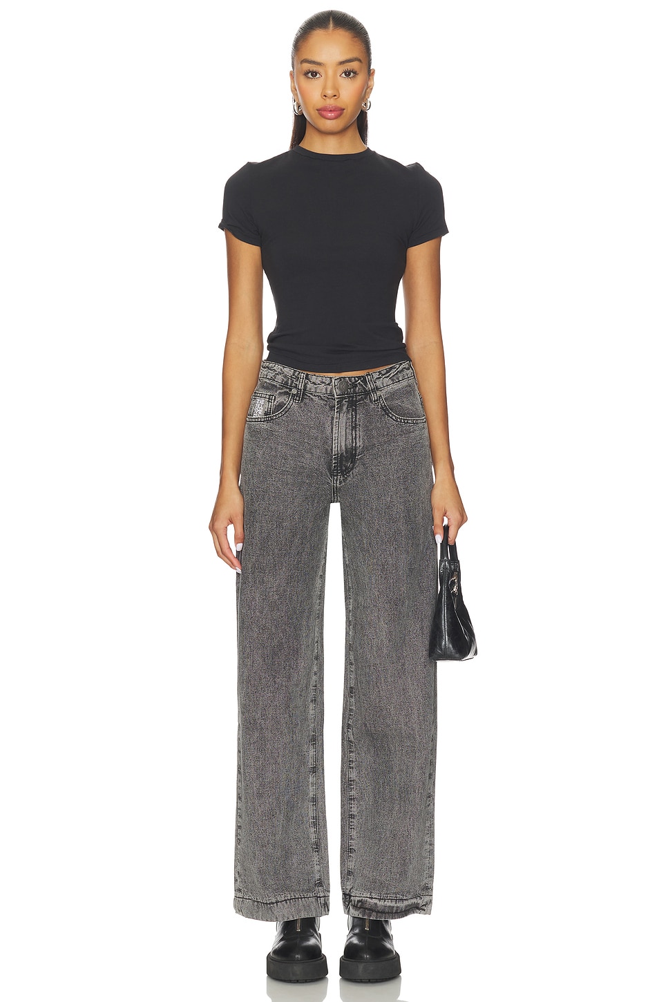 One Teaspoon Jackson Mid Waist Wide Leg Jeans