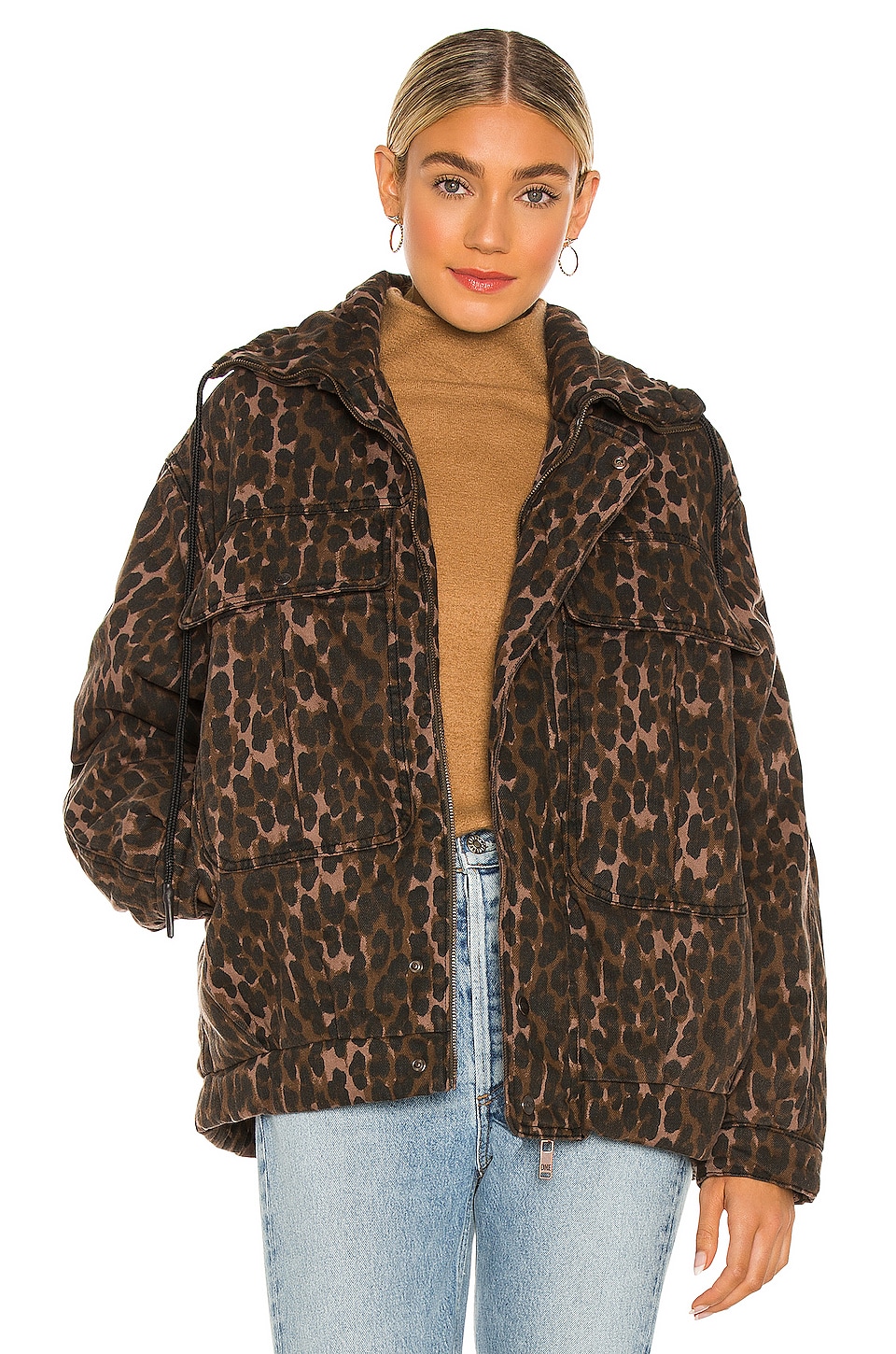 One Teaspoon Puffa Jacket in Bronze Leopard | REVOLVE