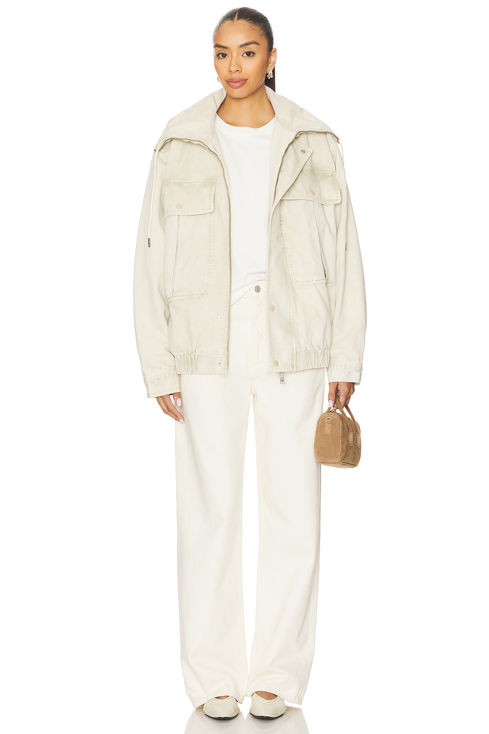 Denim Utility Puffer Jacket