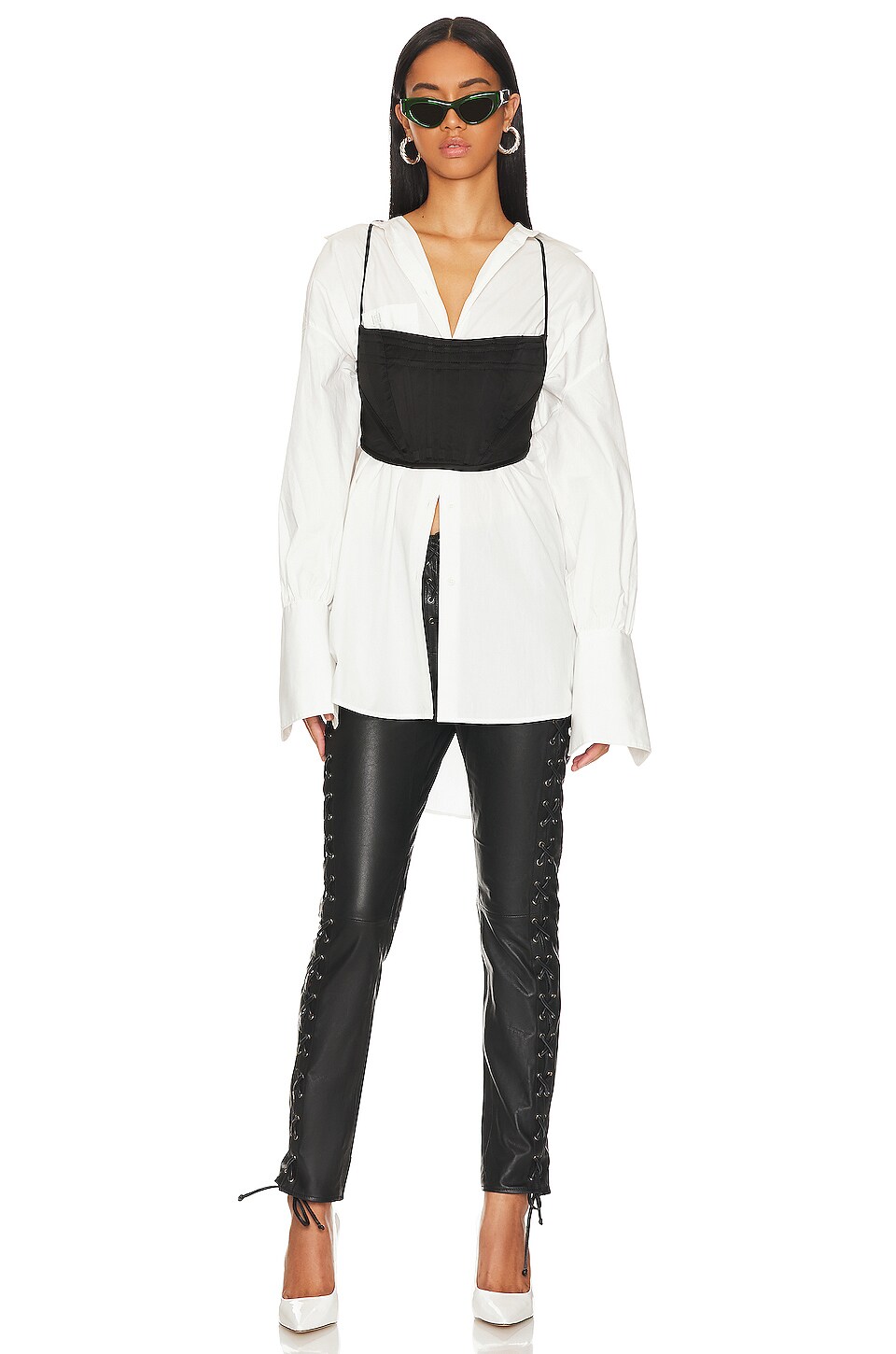 One Teaspoon Blacklight Leather Lace Up Pants thumbnail