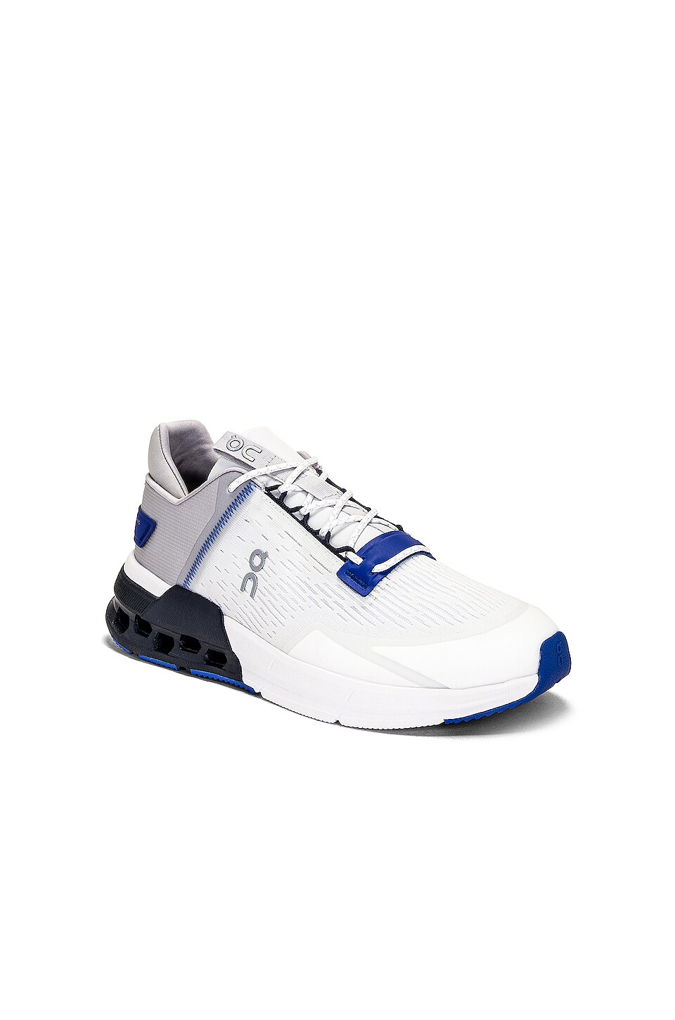 On Cloudnova Flux Sneaker in Undyed-white & Cobalt