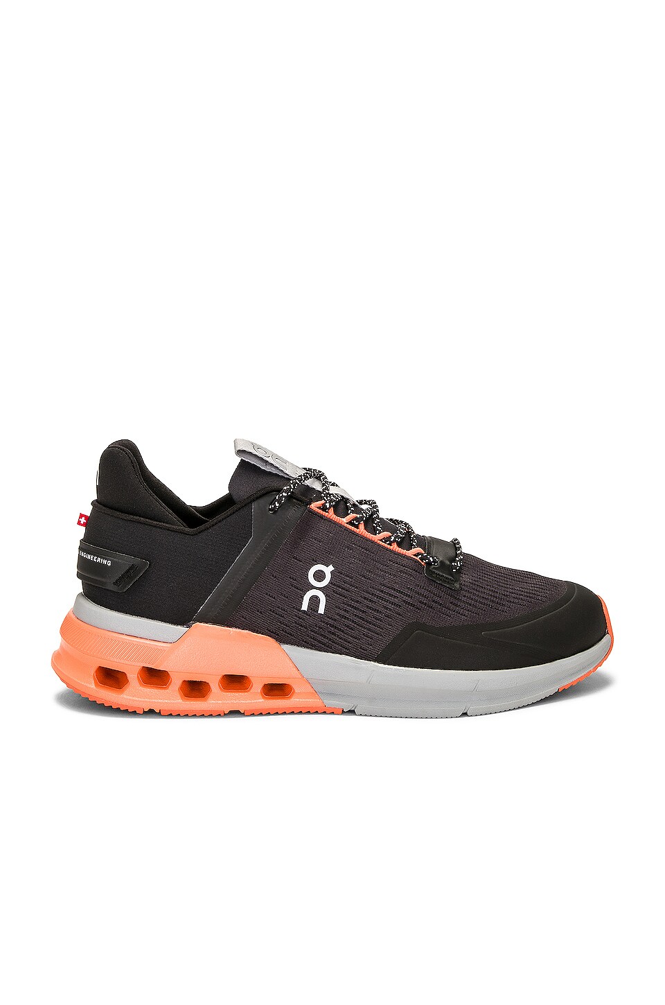 On Cloudnova Flux Sneaker in Black & Flame