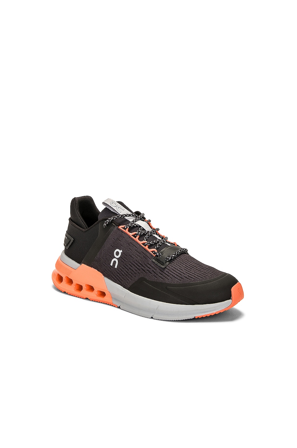 On Cloudnova Flux Sneaker in Black & Flame