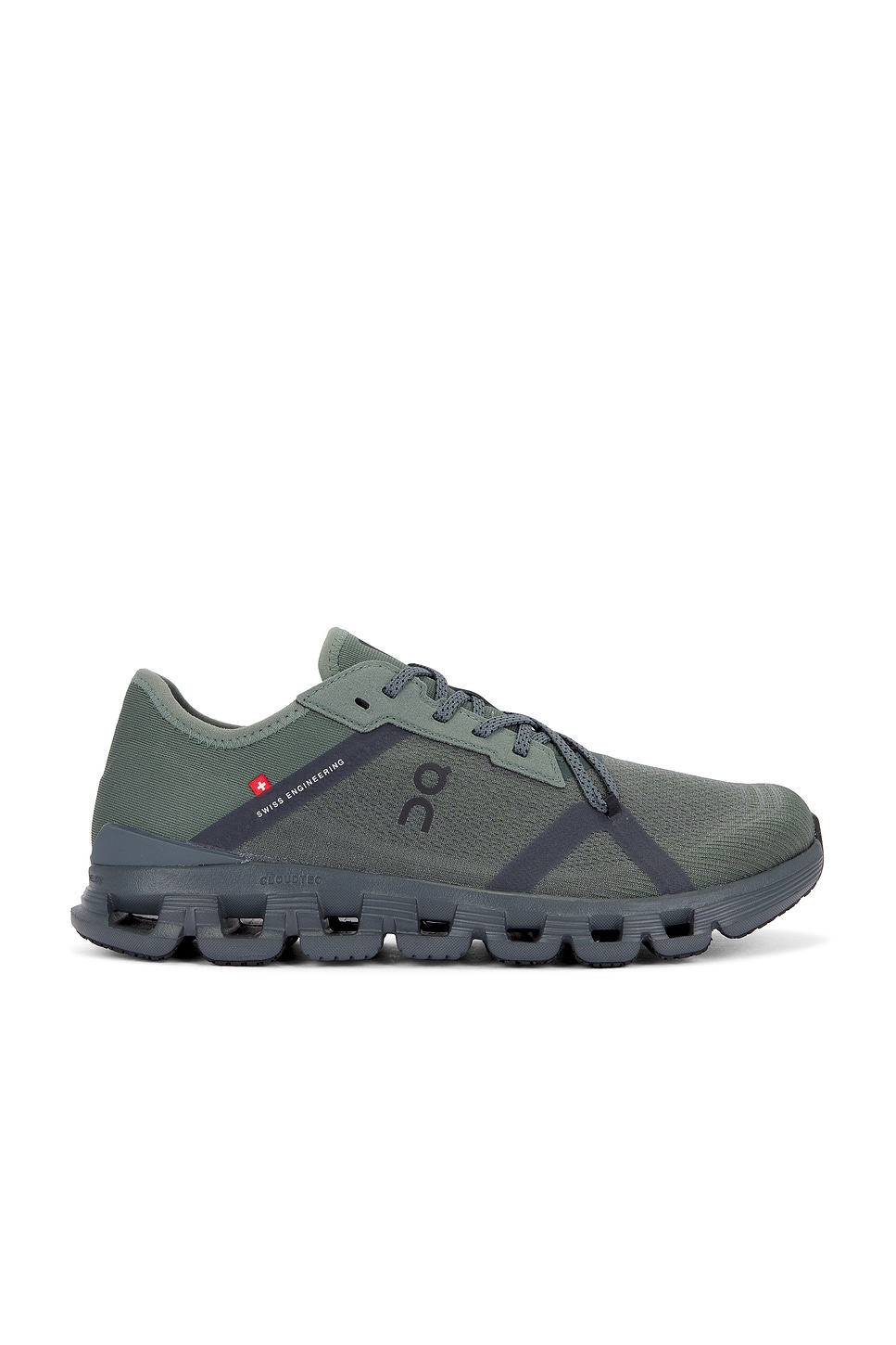 On Cloud X 4 Ad Sneaker in Olive & Stone | REVOLVE display picture 1