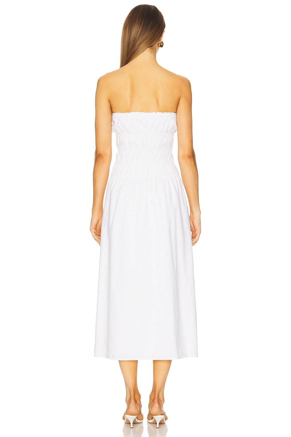 chinese dress ladies White Smocked Lace Maxi Dress S