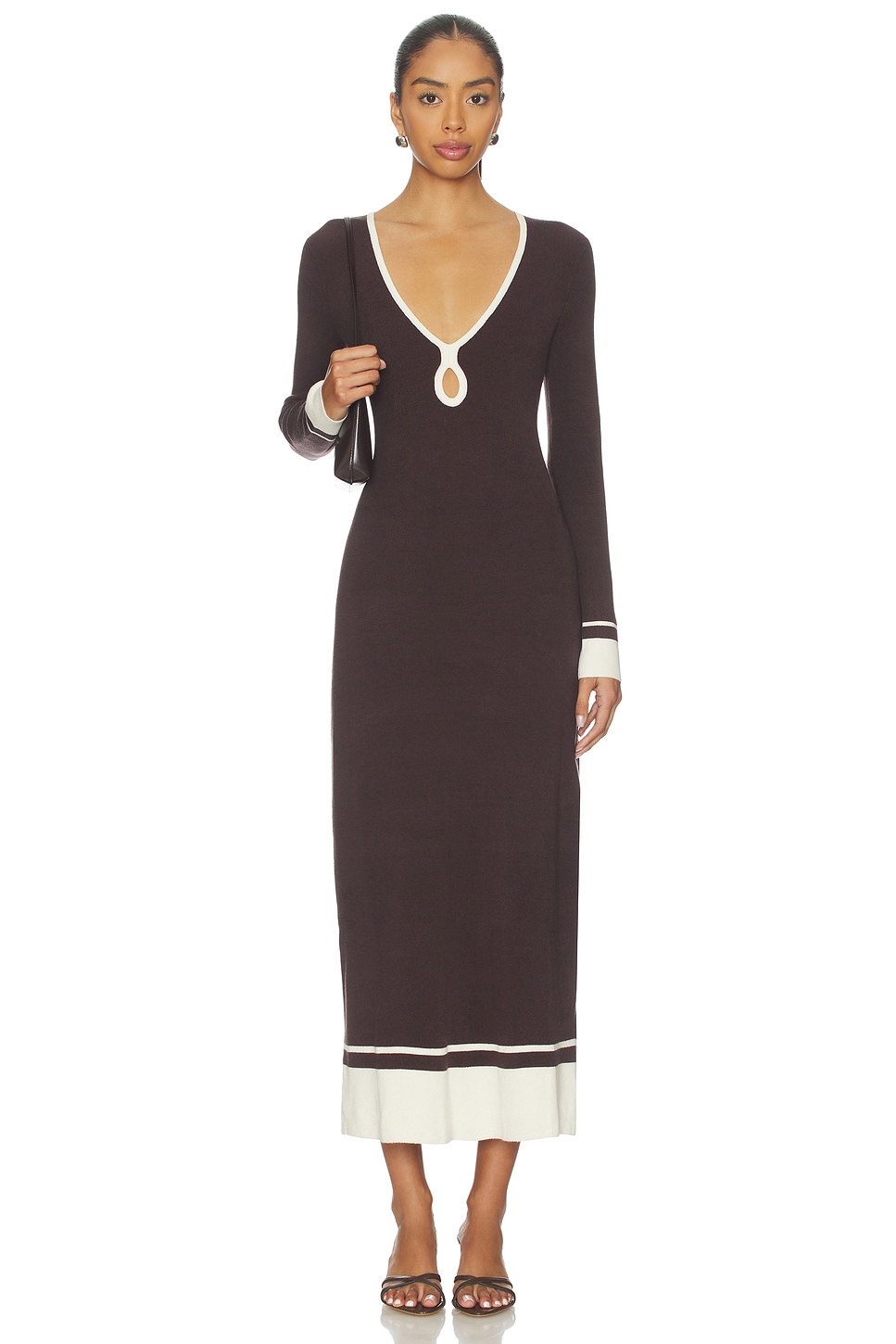 onia Linen Tencel Maxi Dress in Espresso & Egret | REVOLVE onia Linen Tencel Maxi Dress in Espresso & Egret | REVOLVE