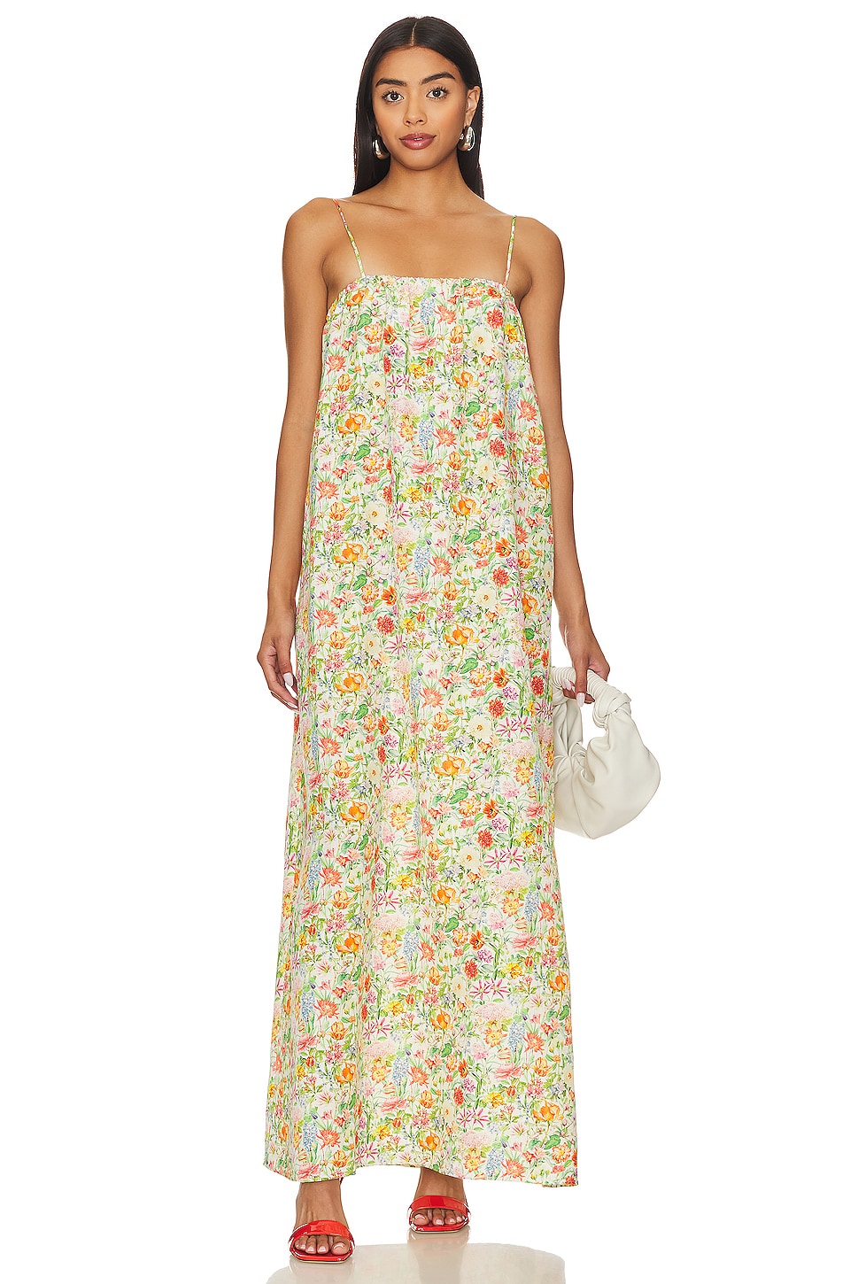 onia Air Linen Maxi Dress in Lily White | REVOLVE