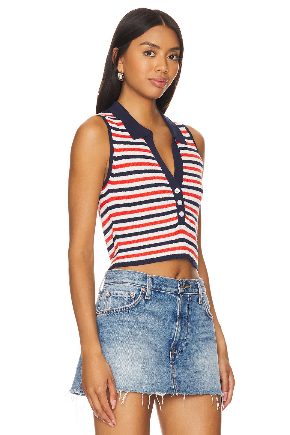 Onia Linen Rib Polo Tank thumbnail