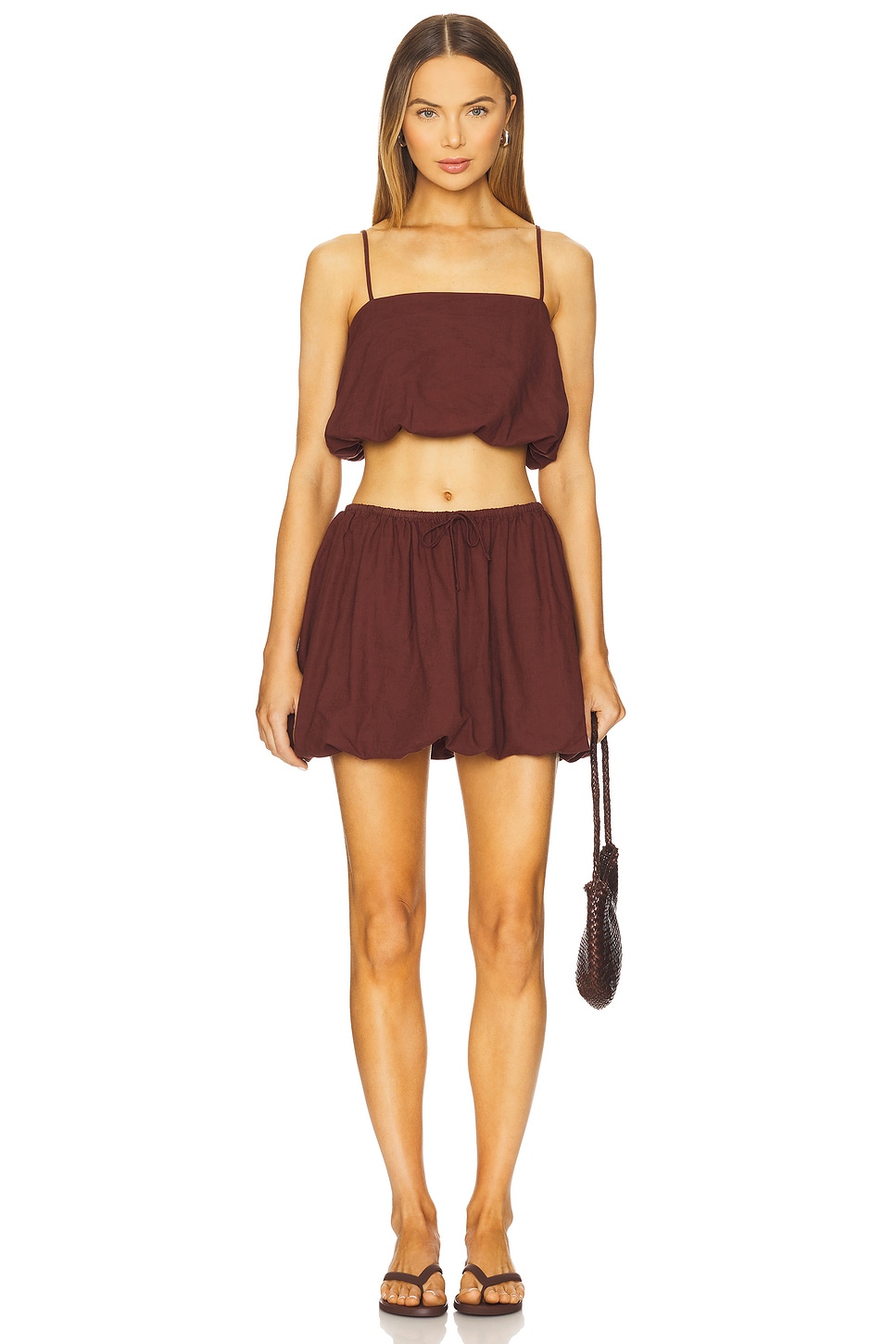 Onia Air Linen Bubble Crop Top thumbnail