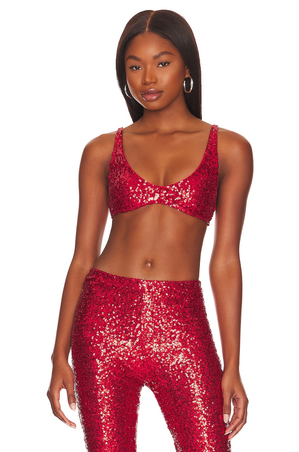 Only Hearts Shine On Sequin Bra in Red