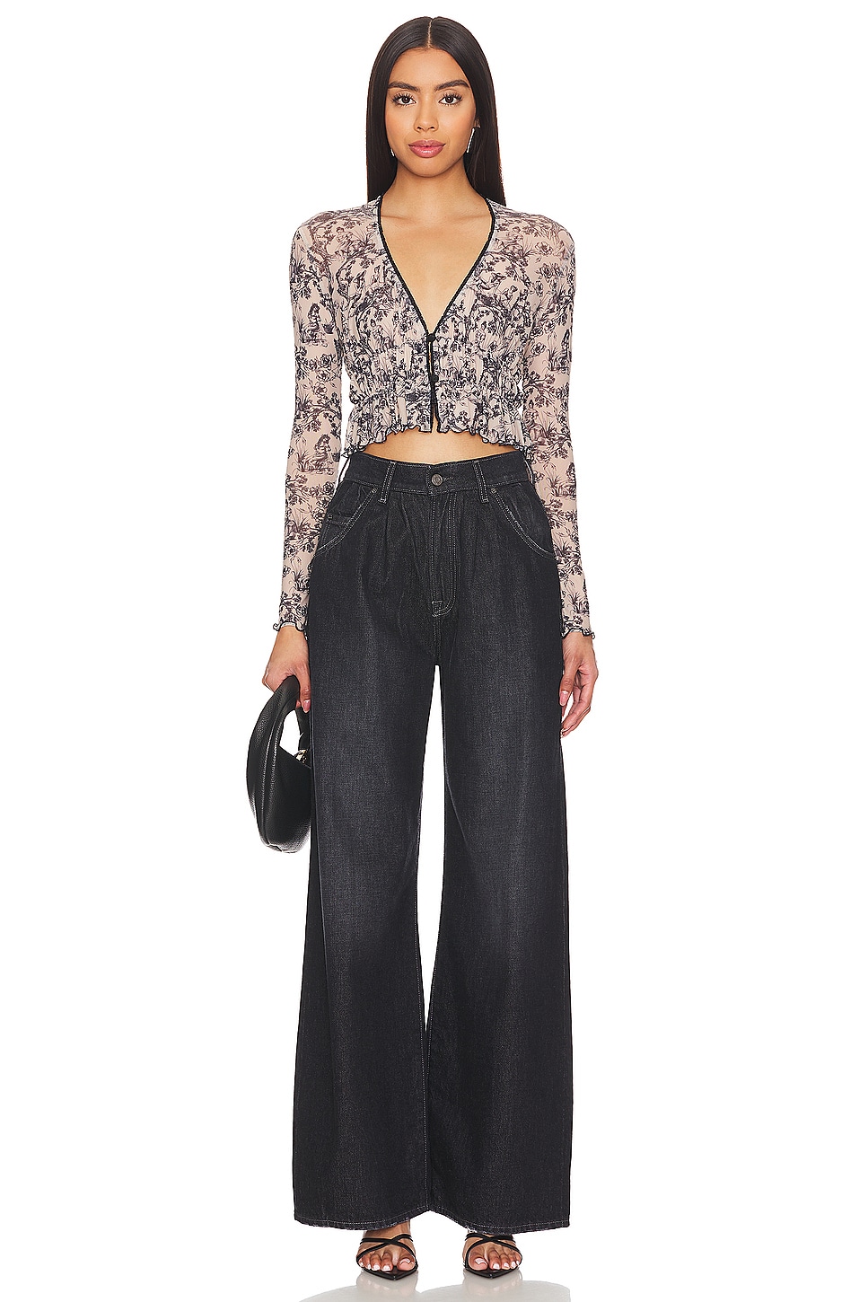 Only Hearts Afternoon Delight Ruched Cardi Top in Toile