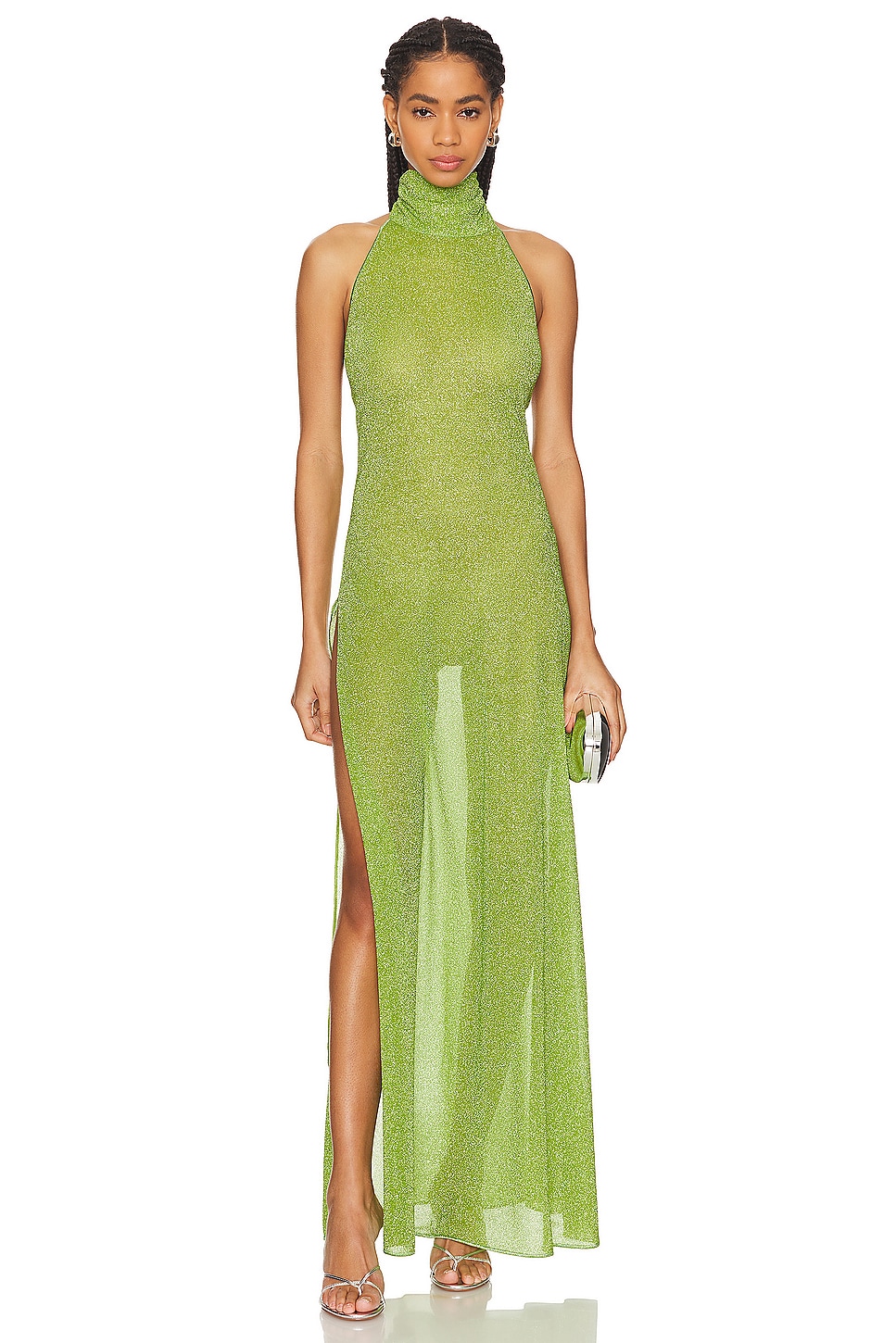 Ambra Halter Neck Gown with Necklace