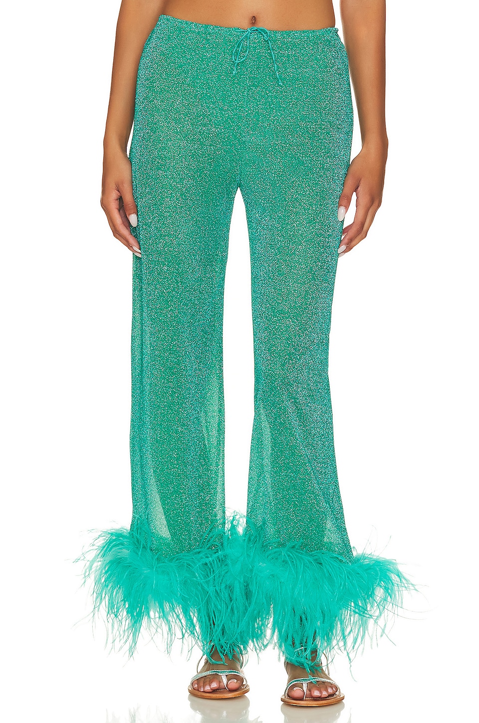 Oseree Lumiere Plumage Long Pants in Aquamarine