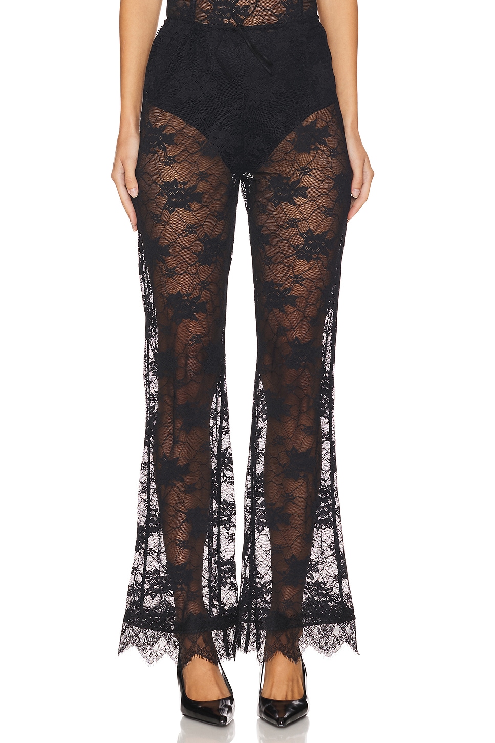 Oseree Soft Lace Pants in Black | REVOLVE