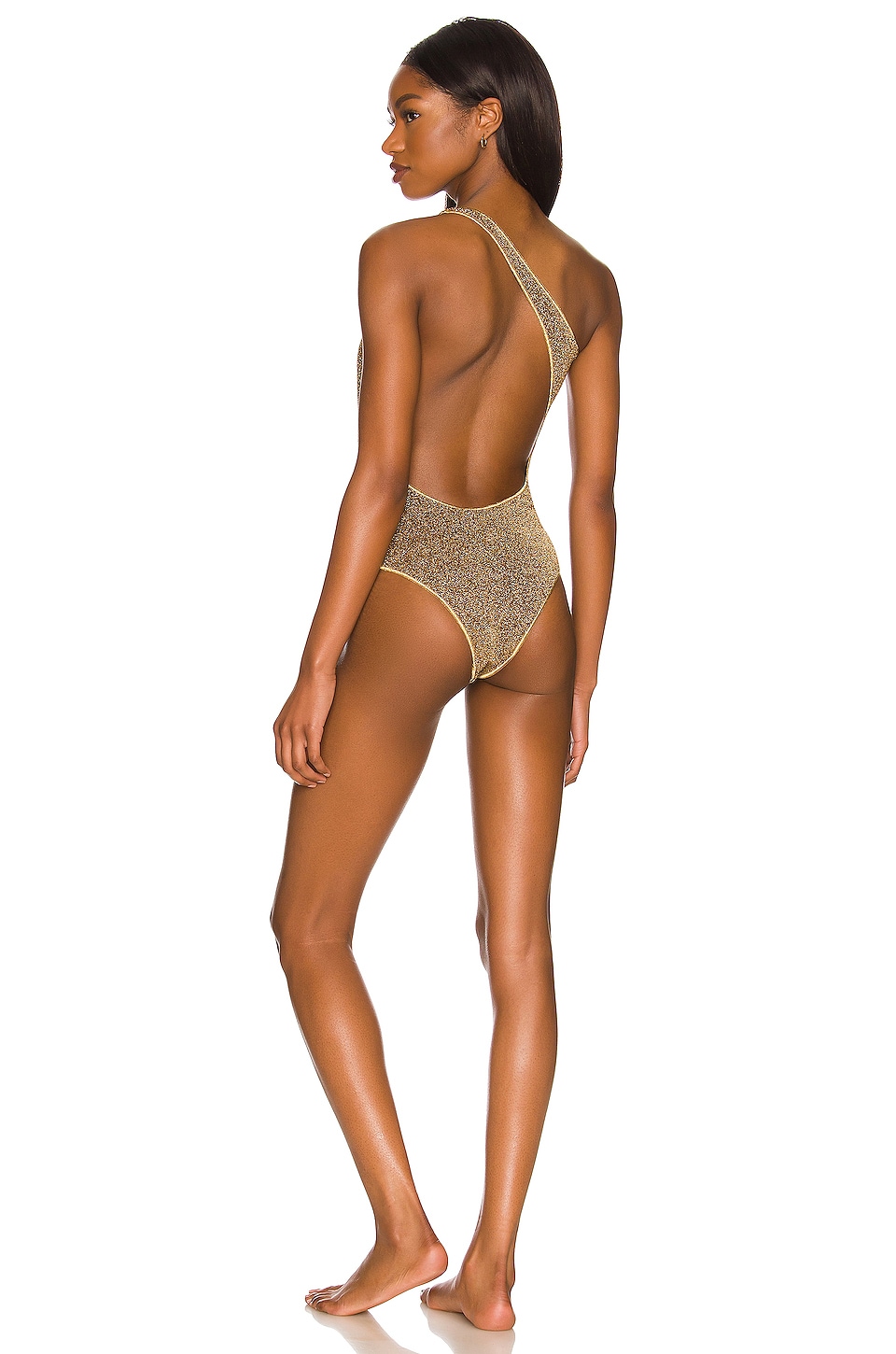 Oseree Lumiere Asymmetrical Maillot One Piece in Sand | REVOLVE
