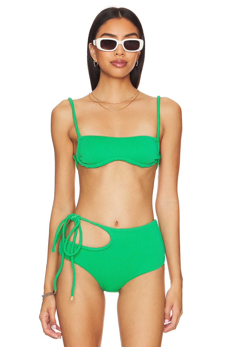 Ostra Brasil Curvy Bikini Top in Emerald Green REVOLVE