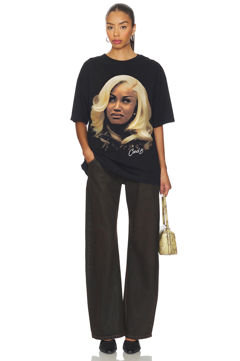 Cardi B Blonde Tee In Black