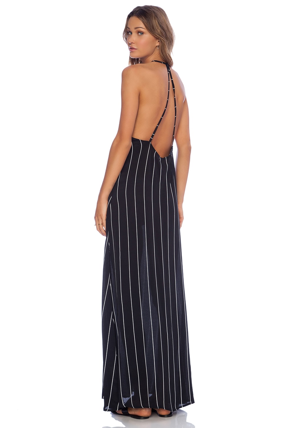 pinstripe maxi dress