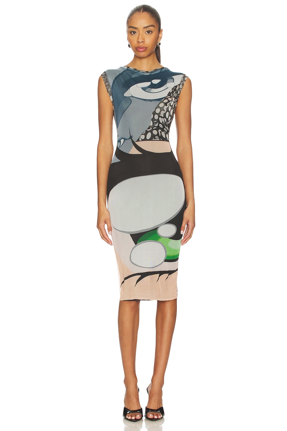 mesh pencil dress Elegant and Graceful One-Shoulder Mesh Pencil Dress - High Waist Dress and Strapless Style Dress price