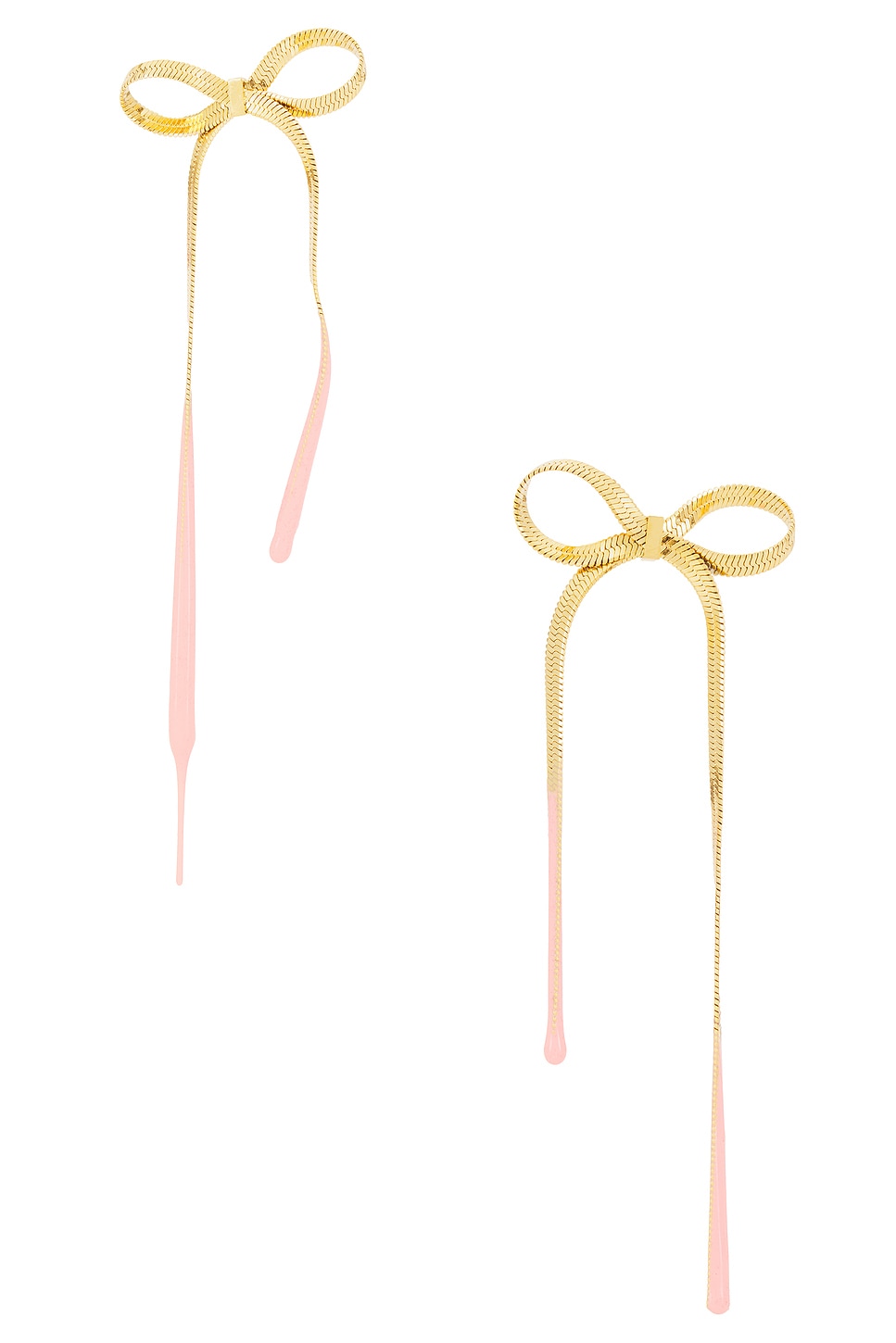 【関税込み】Ottolinger ゴールド リボン ピアス Ottolinger リボンイヤリング - Gold & Pink | REVOLVE