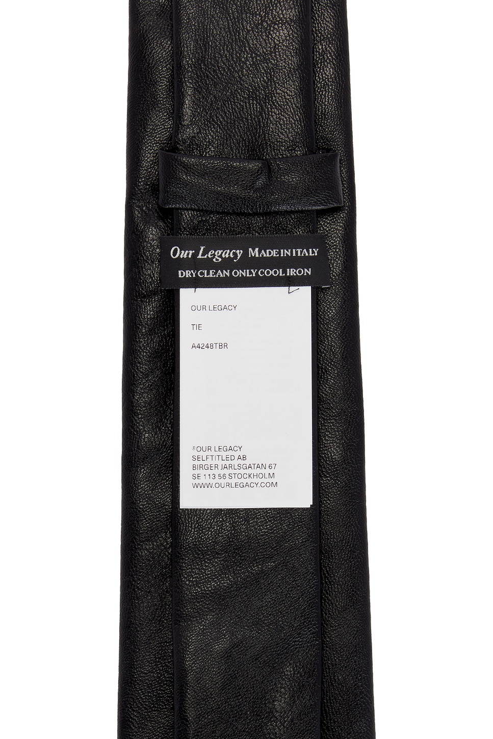 Our Legacy Tie in Black Real Fake Leather | REVOLVE