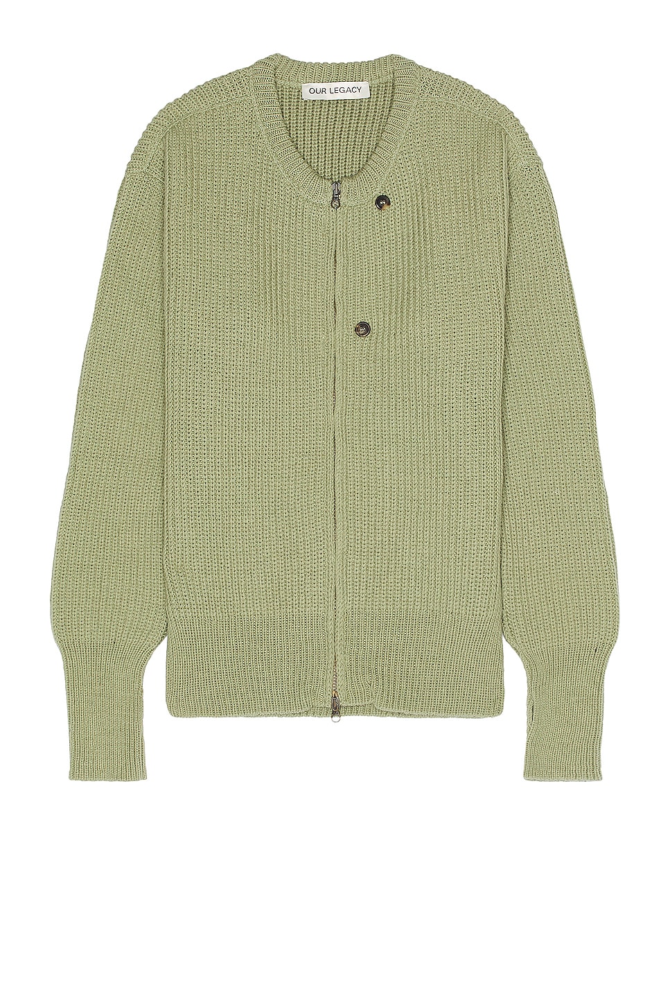 Our Legacy Zip Wrap Cardigan in Refined Green | REVOLVE