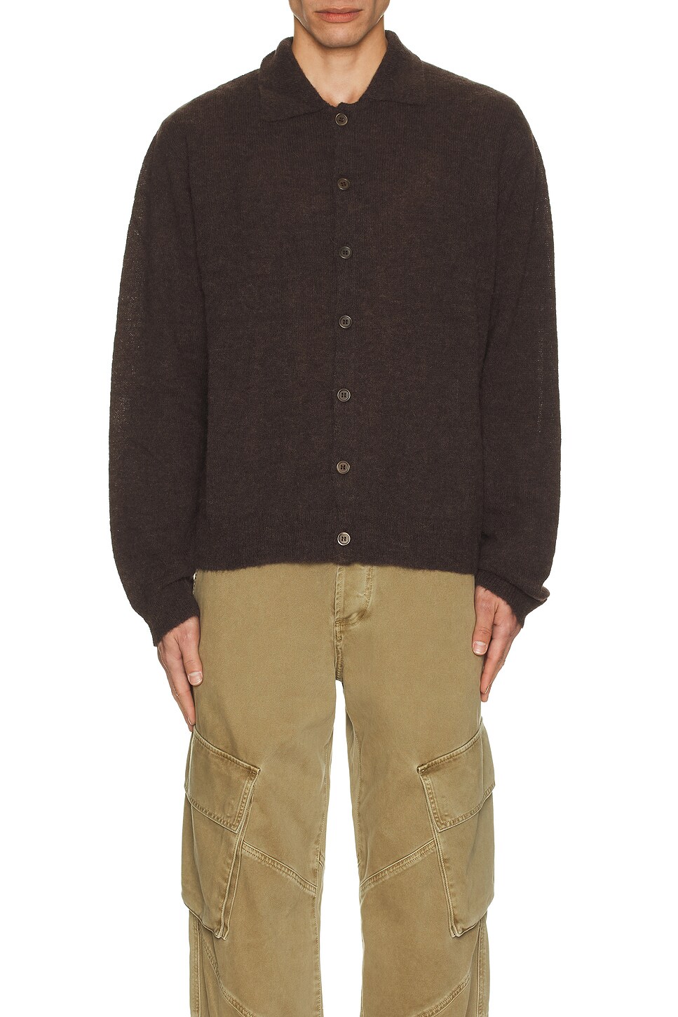 Our Legacy Evening Polo in Smokey Brown Fuzzy Alpaca | REVOLVE Our Legacy Evening Polo in Smokey Brown Fuzzy Alpaca | REVOLVE
