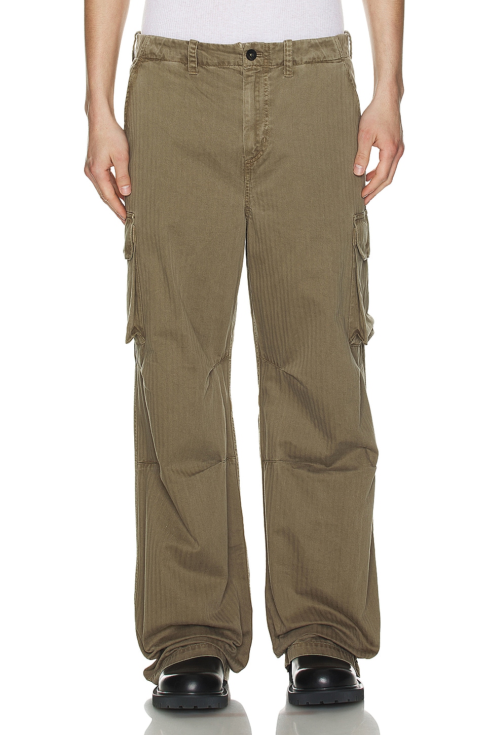 Our Legacy Mount Cargo Pant in Uniform Olive Herringbone | REVOLVE
