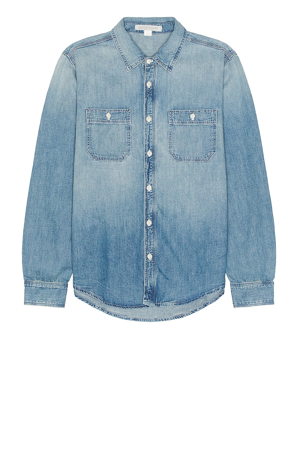 OUTERKNOWN Asbury Denim Button Down Work Shirt in Harbor Lightwash ...