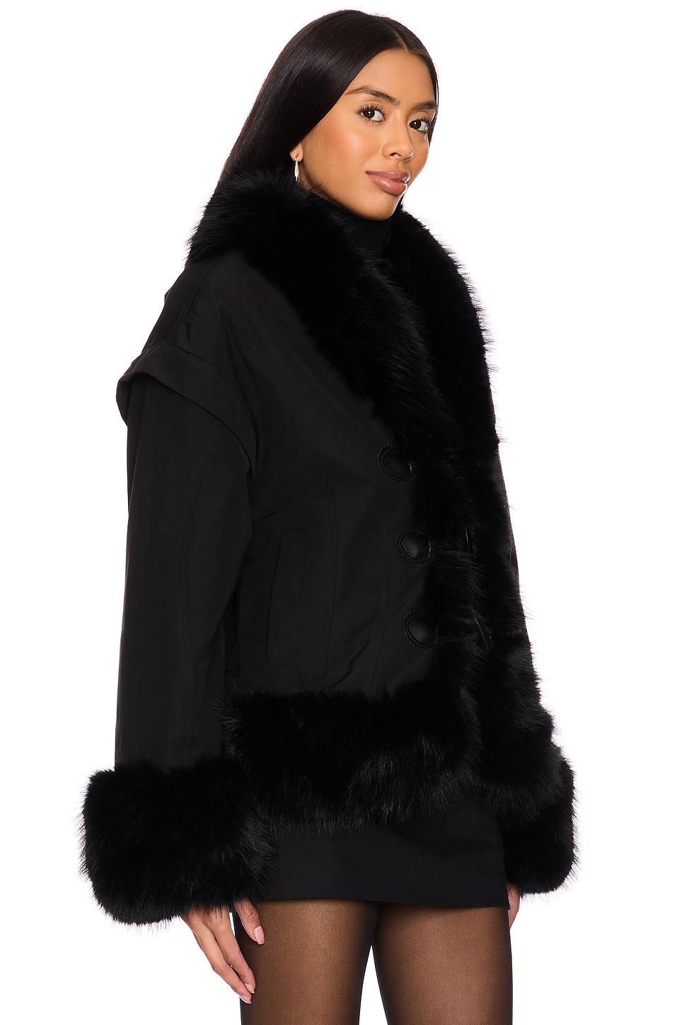 Kyoto Faux Fur Bomber Jacket - Thumbnail 3