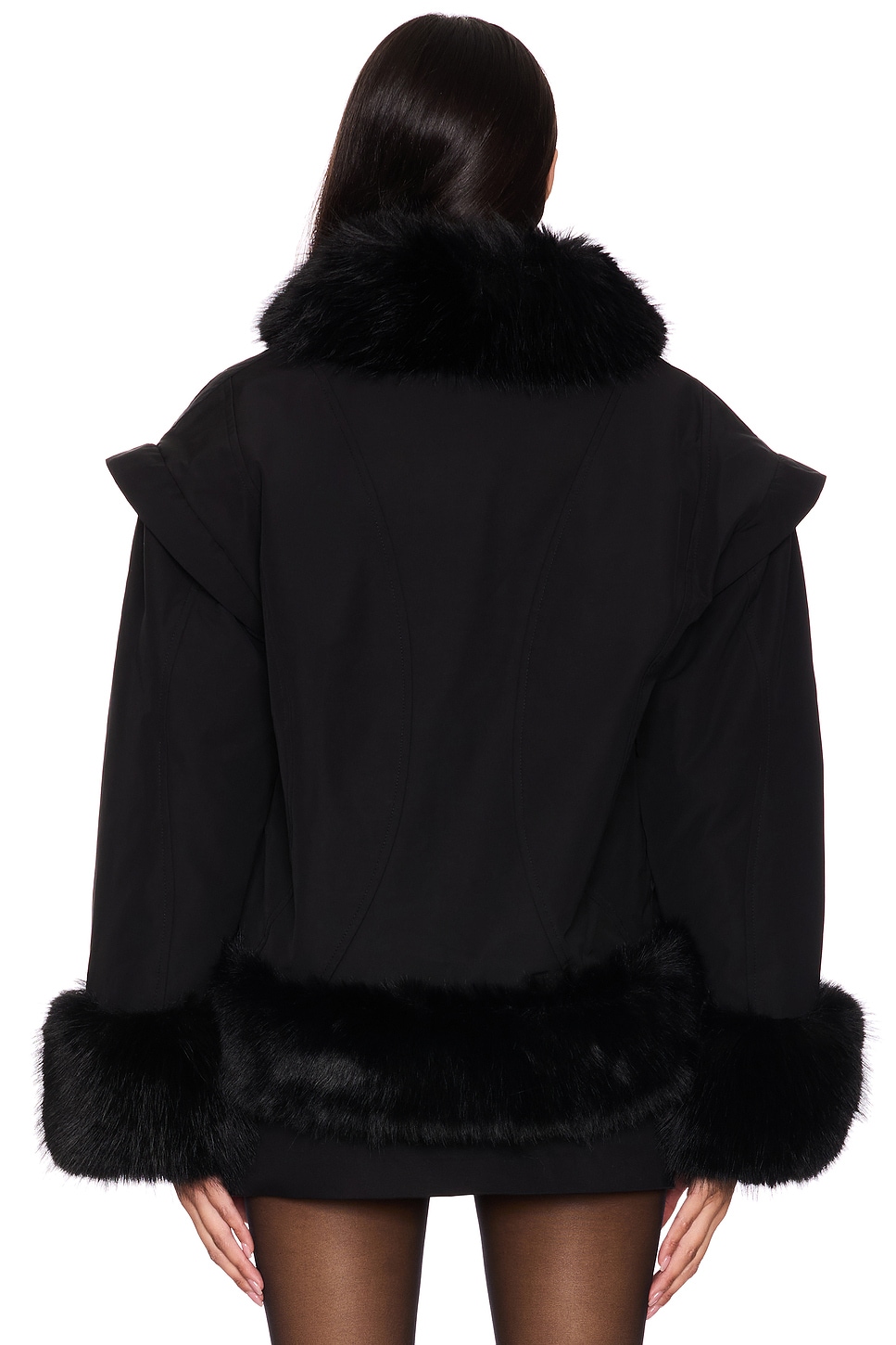 Kyoto Faux Fur Bomber Jacket - Thumbnail 4
